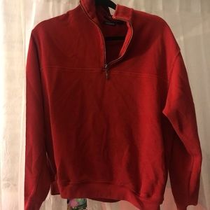 Red half zip sweatshirt